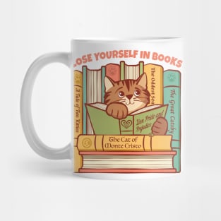 Lose Yourself in Books Kitten Mug